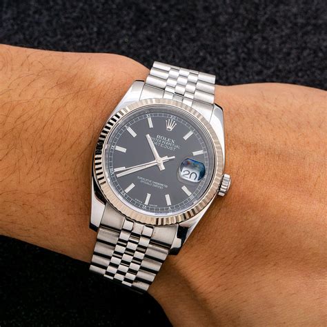 rolex datejust 36 black dial on wrist|rolex datejust 36mm price.